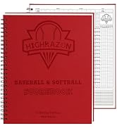 HIGHRAZON Premium Baseball Softball Scorebook, 65 Games 9+2 Extra Innings 16 Player Slots, Hard C...