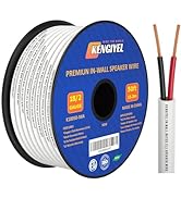 KENGIYEL 18/2 Speaker Wire (50 Feet) 18AWG Gauge in Wall Audio Speaker Wire, Fire Safety CL2 CL3 ...