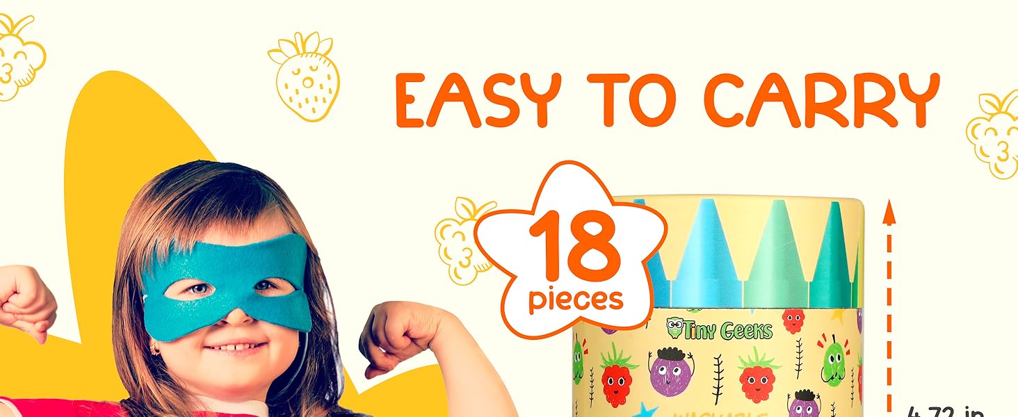 TinyGeeks Toddler Crayons Set of 18