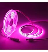 UVTaoYuan LED Strip Lights 24V COB LED Pink Super Bright LED16.4ft Dotless High Density Cuttable ...