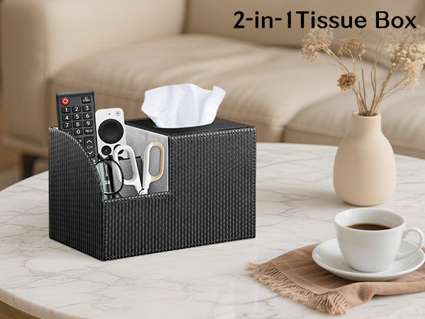 Square Tissue Box Cover with Storage