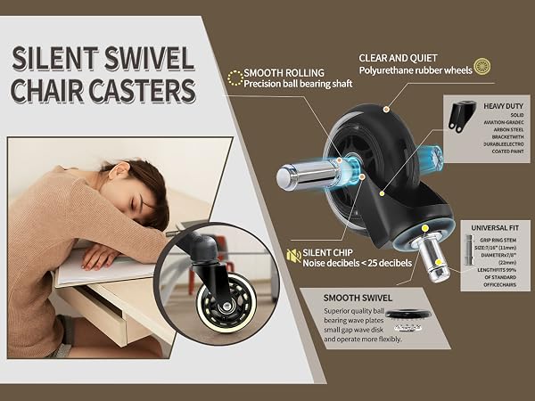 Silent Swivel Chair Casters