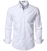 JEMITOP Men's Classic Lightweight Oxford Button Down Collar Shirts Business Casual Long Sleeve Dr...