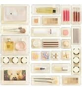 Vtopmart 25 Pack Plastic Drawer Organizers with Non-slip Rubber Pads | 4-Size Versatile Makeup Or...