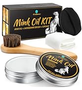 Feilove 4-in-1 Mink Oil Leather Conditioner and Cleaner 3.52 oz - Premium Waterproof Formula for ...
