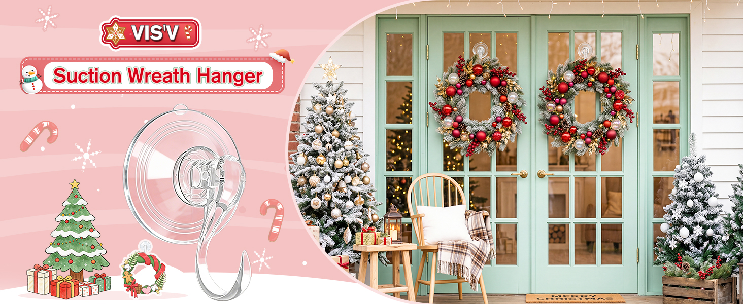suction wreath hooks