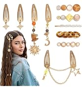 YAEISM 10PCS Hair Barrettes for Women Metal Star Hair Clips Boho Fancy Hair Pins Dangle Moon Y2K ...