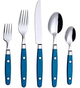 ANNOVA Silverware Set 20 Pieces Stainless Steel Color Handle With Rivet/Retro Flatware - 4 x Dinn...