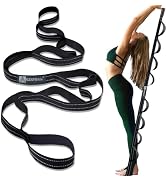 Premium Durable Cotton Stretch Strap with 10or12 Loops, Non-Elastic Yoga Strap for Stretching, Mu...