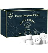 FCAEON Compressed Towel Tablet 9"X7.5" 100 Packed Bulk Packing Disposable Travel Size Mini Coin T...