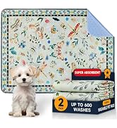 PPET Washable Pee Pads for Dogs 2 Pack,Reusable Puppy Pads, 2026 Upgraded Puppy Pad 24"x36", Wate...