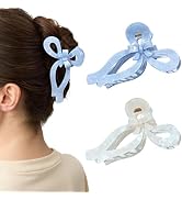 ACECHA 2 Pack Cute Bow Hair Claw Clips for Women - Double Hair Bows Clips for Thick Thin, Elegant...