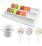 Velicber Cake Pop Mold Set with 8 Inch Tray, 1.75 Inch Round 3D Printed Cake Pop Cutter and Pushe...