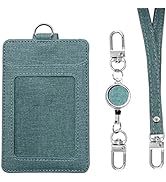Larpur ID Badge Holder with Retractable Reel and Detachable Lanyard, Vertial Card Holders for Wor...