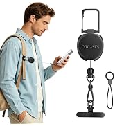 COCASES Anti-theft Phone Tether, Retractable Steel Line Phone Lanyard | Cell Phone Strap with Met...