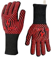 BBQ Gloves, BBQ Accessories 1472? Extreme Heat Resistant, Grilling Gloves Silicone Non-Slip Oven ...