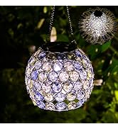 Mosaic Solar Lantern, Outdoor Crystal Hanging Light, Waterproof, Solar Table Lamp, Christmas Gift...