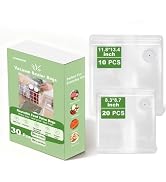 Reusable Vacuum Storage Bags with Air Valve, 30 Pack, 20 Small (8.3" x 8.7") &10 Large (11.8" x 1...
