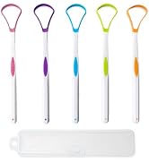 5 Pieces Tongue Scraper Cleaner for Adult & Kids, Colorful Plastic Tongue Brush Oral Care Scraper...