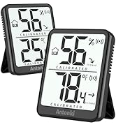 Antonki 2 Pack Room Thermometer Small Hygrometer Indoor Humidity Monitor Sensor, Digital Temperat...