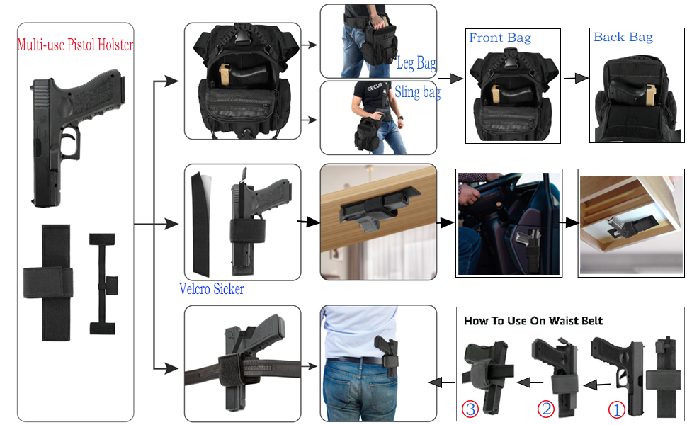 pistol holster leg bag