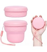 Collapsible Travel Cup, Folding Cup with Lid, BPA Free Silicone Collapsible Cup with Stainless St...