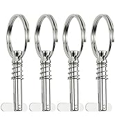 Leadrise 4 PCS 316 Stainless Steel Quick Release Pin Boat Pins w/Drop Cam & Spring 1/4" x 1" Grip...