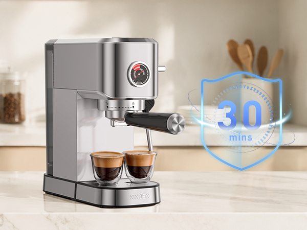 espresso machine auto shut off 30 minutes energy saving safety feature