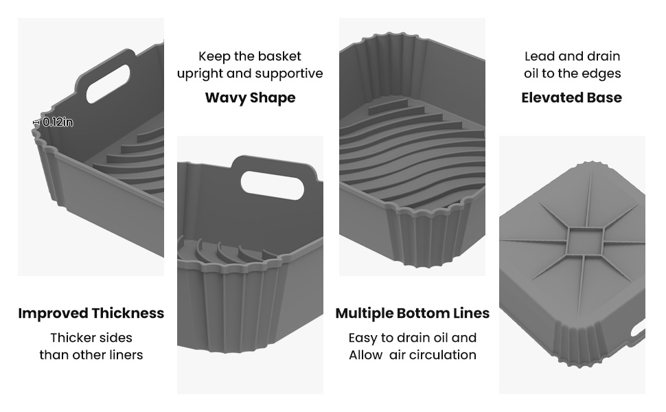 square air fryer liners,air fryer basket liner,small air fryer liners,air fryer silicone baking tray