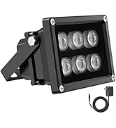 Univivi Infrared Illuminator, 850nm 6 LEDs 90 Degree Wide Angle IR Illuminator for Night Vision, ...