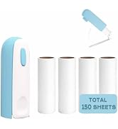 Mini Lint Roller with 150 Sheets, Travel Size Portable Lint Roller Compact Pet Hair Remover with ...