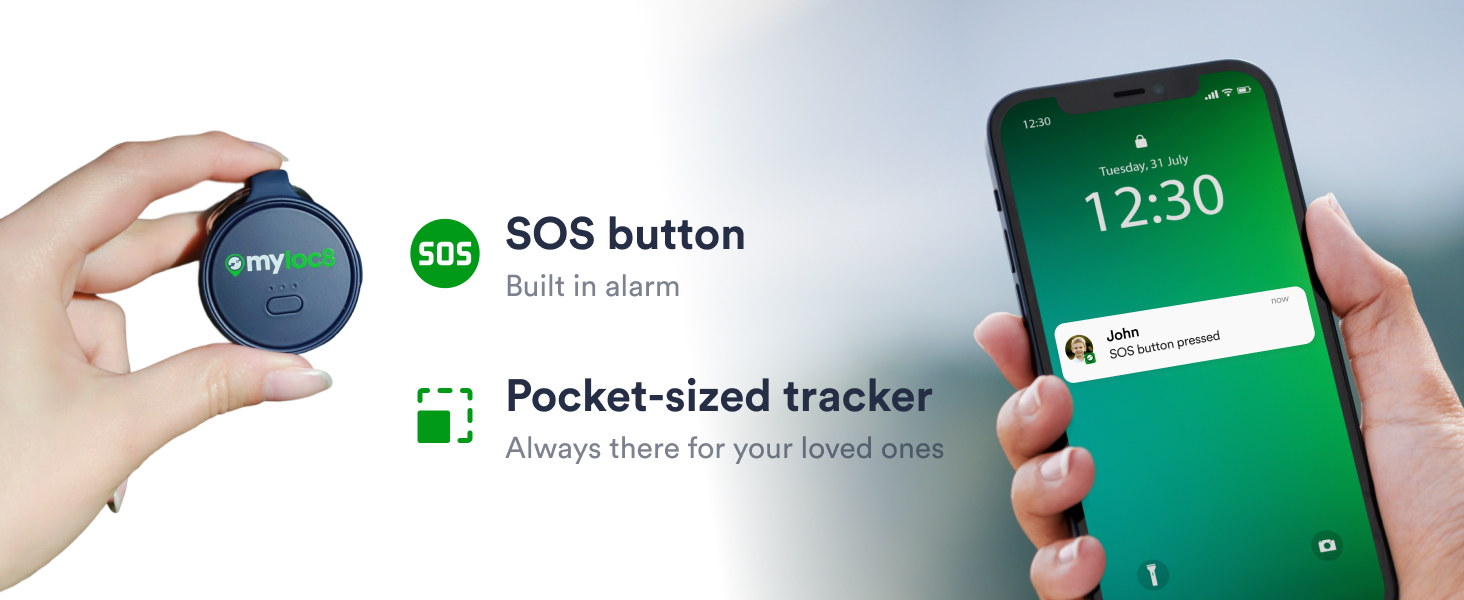 Myloc8 Halo SOS function