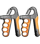 2 Pack Grip Strength Trainer Forearm Strengthener, 11-220 lbs Adjustable Resistance, Automatic Co...