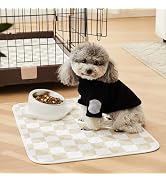 Ralxion 2 Pack Beige Checkered Washable Pee Pads for Dogs, Checkered Reusable Dog Pee Pads, for P...