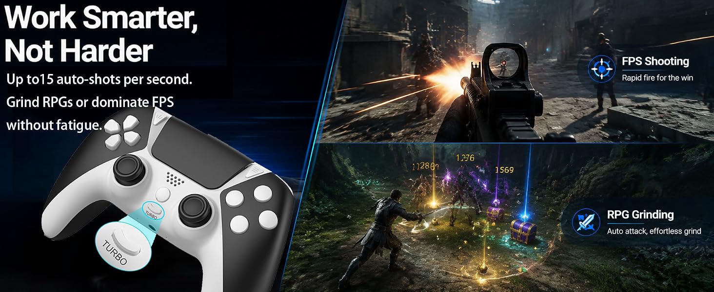TURBO FUNCTION GAMEPAD FOR PS4 CONTROLLER