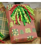 HUIHUANG Christmas Curly Bows for Gift Wrapping Self Adhesive Christmas Gift Bow for Presents, Li...