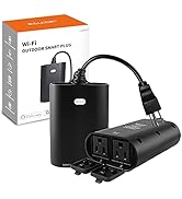 Outdoor Smart Plug, 2.4G WiFi Light Outlet Compatible with Alexa and Google Home, 2 Smart On/Off ...