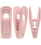 TOFIIGREM Light Pink Velvet Hangers Clips (50-Pack), Non-Slip Skirt Velvet Hanger Clips for Velve...