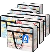 TasticTotes 6 Pack Clear Storage Bags for Comforter, Clothes & Bedding, Plastic Blanket Storage w...