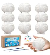 MORFEN 10 PCS Scallop Shells, Seashells for Crafts, 4''-5'' White Sea Shells for Crafting Decorat...