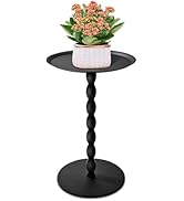 Uniqcovosa Plant Stand Indoor Outdoor, 11'' Round Black Metal Plant Stand, Heavy Duty 50 lbs Pede...