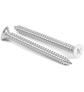 #8 x 2 Flat Head Wood Screw, Sheet Metal Screws, Stainless Steel 18-8 (304), White Head, 100 PCS