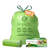 Simply Bio 13 Gallon Trash Bags Drawstring, Heavy Duty Extra Thick 1 Mil, 49.21 Liter...
