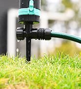 QUOBAS 2 Pack Lawn Sprinkler for Yard, 4 Pattern Sprinkler with 360° Adjustable, Heavy Duty Metal...