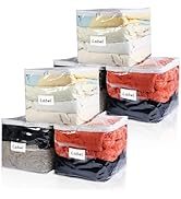 Heonay Clear Zippered Storage Bags Plastic Sweater Storage Bags with Zipper 6 Packs Clothing Orga...