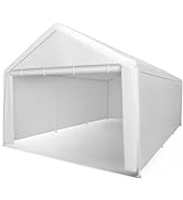 Abba Patio Carport 12×20, Large Portable Garage, All-Season Carport with Roll-up Ventilated Windo...