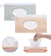 2Packs Baby Wipes Dispenser Portable Baby Wipe Holder Refillable Wet Wipes Container Reusable Tra...