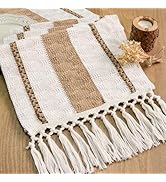 FEXIA Boho Table Runner for Hoilday Spring Home Decor with Tassels 72 Inches Long Pottery barn Fu...