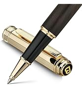 BEILUNER Black Sandalwood with 24K Gold Plated Rollerball Pen, Elegant & Luxurious Executive Writ...
