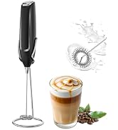 Milk Frother Handheld with Stand, Battery-Operated Electric Foam Maker Frother Wand, Whisk Drink ...